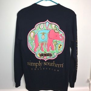 Long-sleeve Navy Blue Simply Southern T-shirt